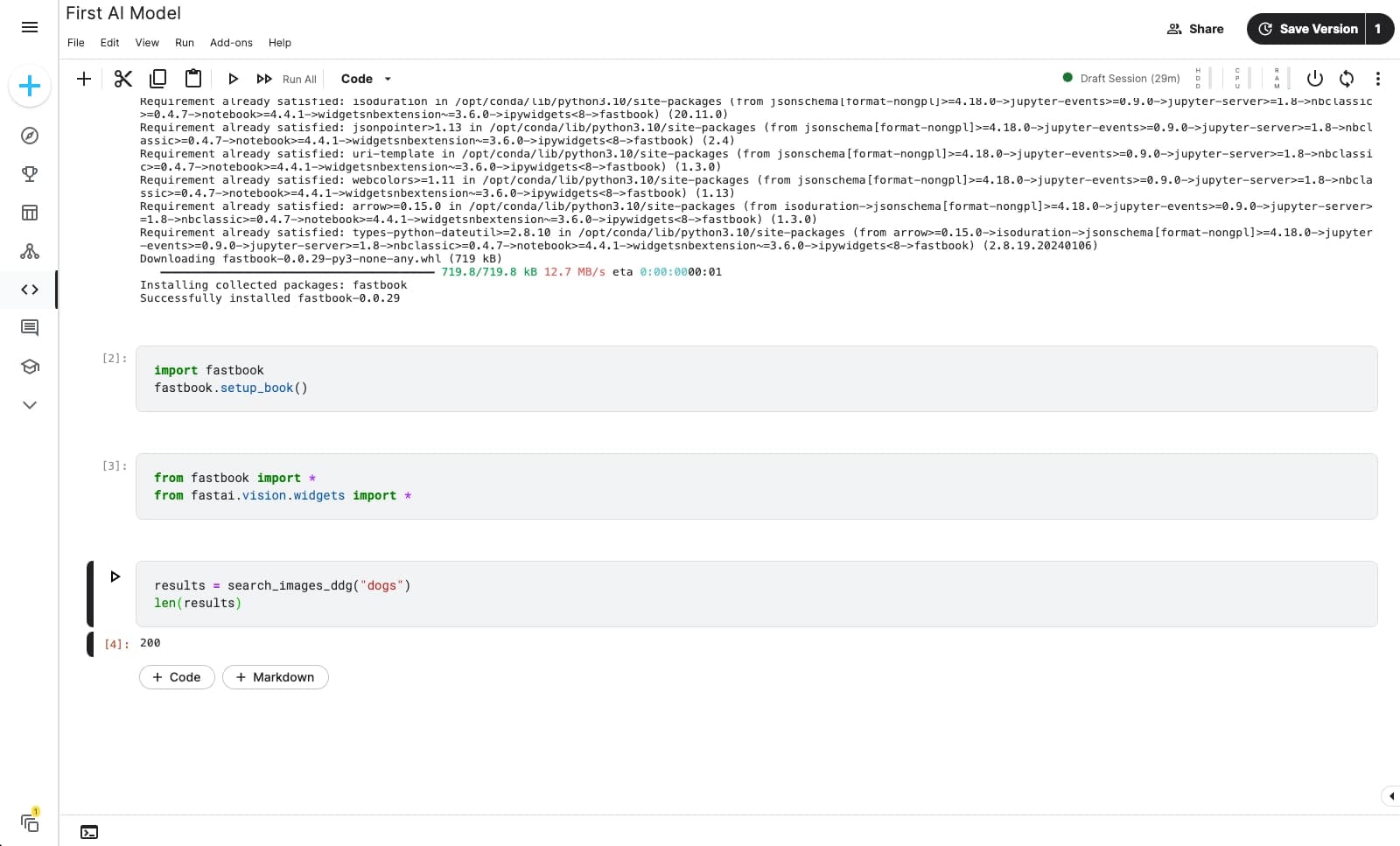 DuckDuckGo initial search in code block